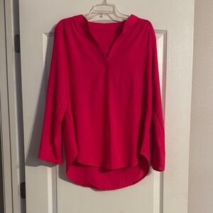 Amazon Women's Bright Pink V-Neck Blouse